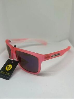 Biohazard Frosted Pink Mirrored UV400 Sunglasses NWT